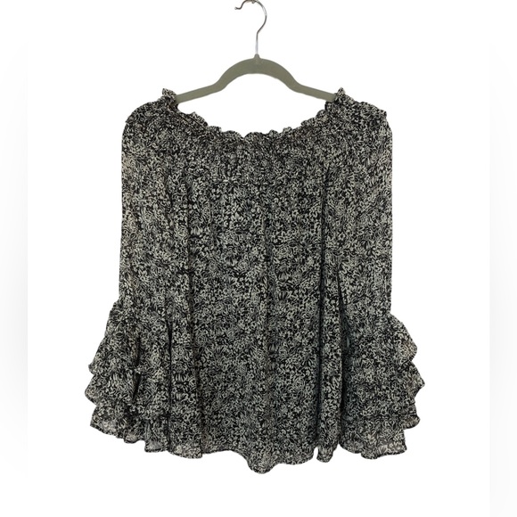 CeCe Tops - CeCe Women’s Top Peasant Ruffled Gathered Off Shoulder Feminine Wide Elastic